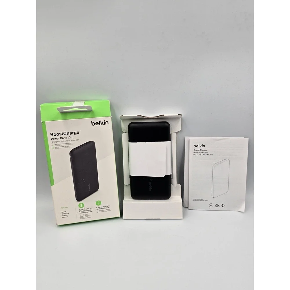 New Belkin Boostcharge 10k‎ PowerBank Black USB-A to USB-C Cable OPEN BOX.
